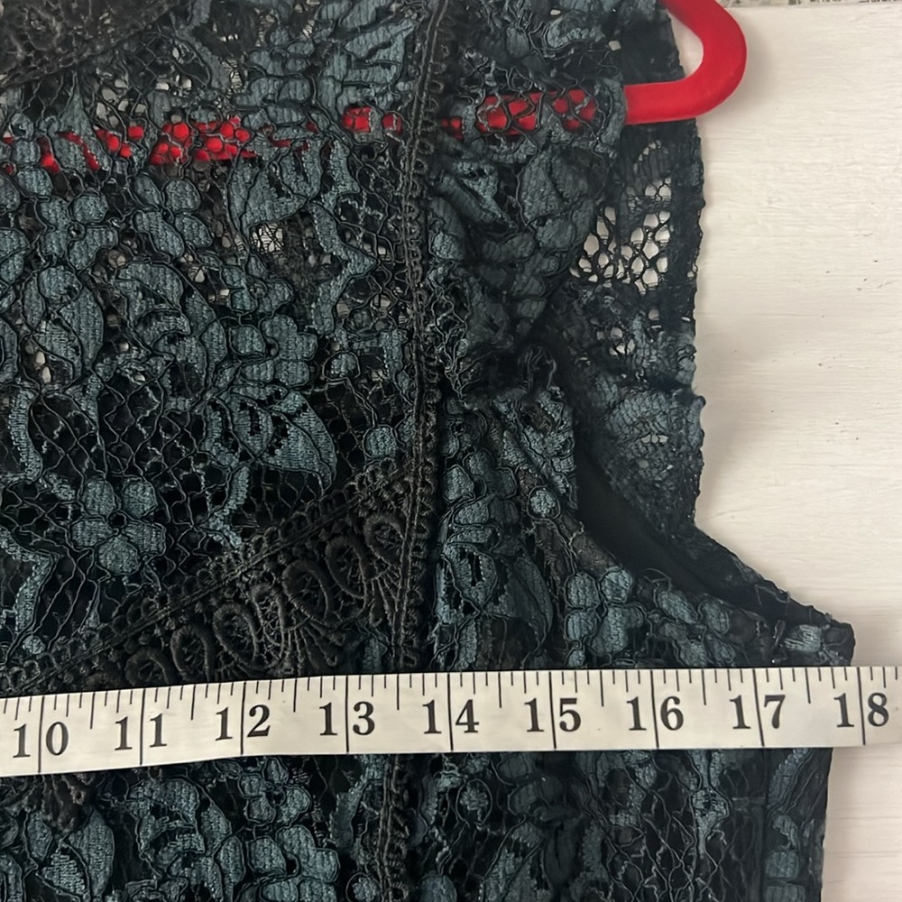 Zara lace dress midi bodycon navy blue sleeveless fitted black label  Sz. L - Picture 11 of 15